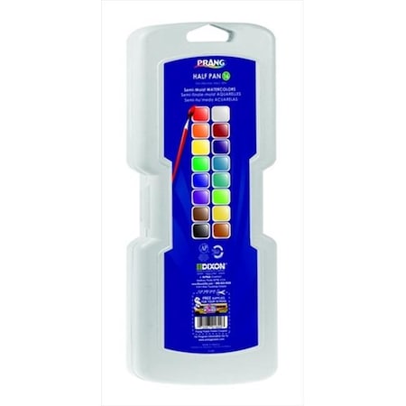 Prang Prang 001350 Non-Toxic Semi-Moist Wax-Free Watercolor Paint Set; Plastic Half Rectangular Pan; Assorted Color; Set - 16 1350